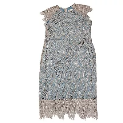 Anthropologie Mignon Doo Women's Dress Pierre Gold Crochet Lace Formal Size 10 • $177