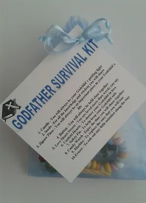 £4.95 • Buy GODFATHER Survival Kit Christening Baptism Thank You Gift For Godparents 1st P 