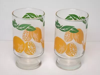 Vintage  1960's  Anchor Hocking  Orange Juice Glasses  Set Of 2 • $9.99