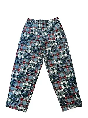 ORVIS Madras Plaid Patchwork Pants Women’s Fully Lined Cotton Size 12 • $35