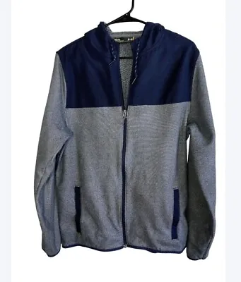 Under Armour Mens Medium Cold Gear Zip Up Hoodie Sweat Jacket Gray Blue • $26.95