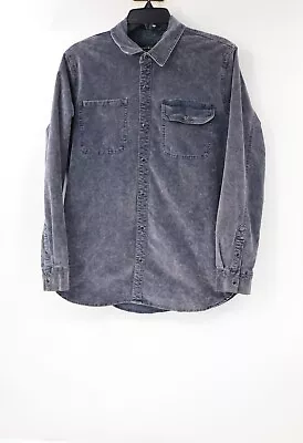 Lucky Brand Shirt Womens Medium Velvet Boyfriend Pearl Snap Button Long Sleeve • $19.99