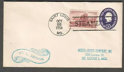 1954 Cover Steamboat Steam Boat Cancel St Louis Zephyr • $4