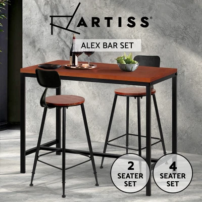 $86.95 • Buy Artiss 2/4x Bar Table Stools Dining Set Vintage Barstools Kitchen Chairs Coffee