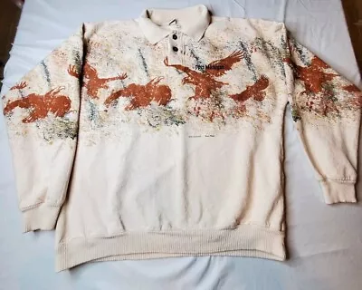 Vintage Art Unlimited Sweatshirt UPPER MICHIGAN Mens Large 26.5x26 USA *STAINS* • $18.58