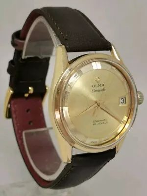 Vtg 1960s Olma Caravelle 25J Automatic Super Compressor Cal AS 1700 Gents Watch • $107.38