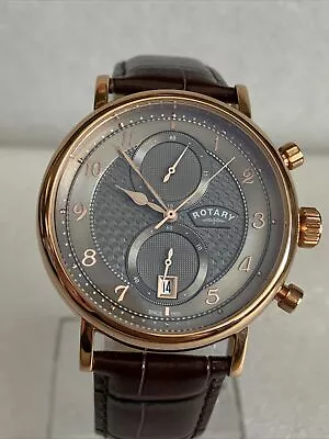 Rotary Mens Brown Leather Strap Chronograph Watch. GS03103/20. • £79.99