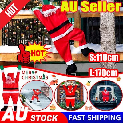 Outdoor Hanging Climbing Santa Claus Xmas Props Christmas Window Decoration ZO • $25.81