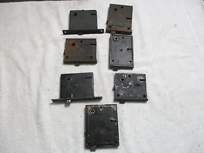 Mortise Door Locks Lot Of 7 Vintage Mixed Salvage Cast Iron Hardware  Parts Only • $29.89