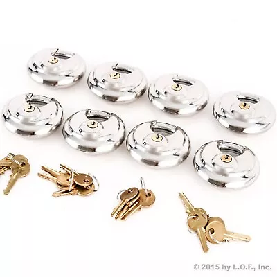 8 Stainless Steel Armor Disc Padlocks Trailer / Self Storage Locks Keyed Alike • $41.90