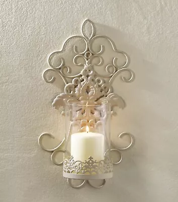 Romantic Lace Wall Mount Sconce Candle Holder Lighting Lamp Lantern Home Decor • £47.58