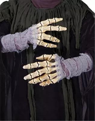 Skeleton Bones Gauze Hands Pvc Gloves Halloween Costume New Mr156026 • $11.99