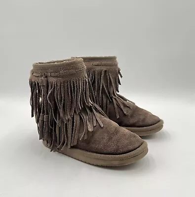 Koolaburra By Ugg Girl’s Size 3 Cable Ankle Fringe Biege • $27.99