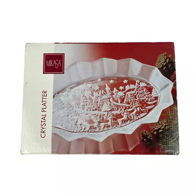 Mikasa Crystal Platter Christmas Dish Oval Serving Dish • $24.95