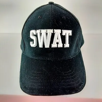 SWAT Hat  Mens Adjustable Strapback Black Embroidered Spirit Halloween Costume • $20