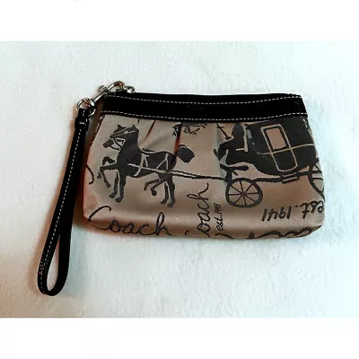 Coach Wristlet Purse Cosmetics Bag - Horse & Carriage Design • $19.99