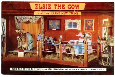 Elsie The Cow And Her Brand New Twins Borden's Family Of Fine Foods Ad Postcard • $15.98