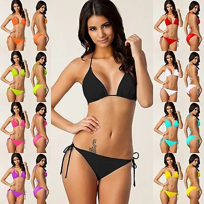 Womens Push-Up Bikini Set Bra Strappy Bathing Suit Swimsuit Swimwear Beachwear • $9.30