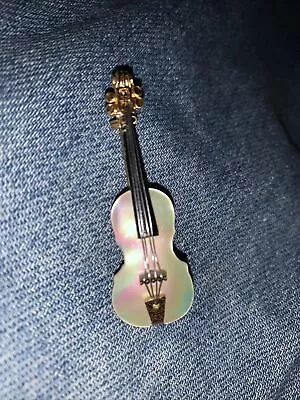 Vintage Mother Of Pearl Cello Violin Pin Brooch 1 15/16  • $8.99