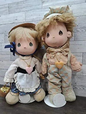 VTG Applause Precious Moments Doll CLOTH FACE Nicky & Mitzy On Stands - READ!! • $26.96