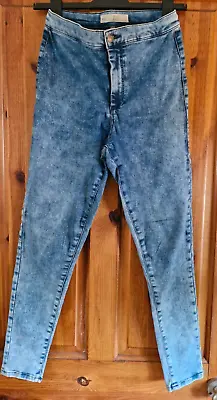 Top Shop Joni Acid Blue Wash  Ladies Stretch Jeans W 30 L 30 • £2.50