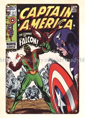 $18.95 • Buy Retro Home Decor 1969 Captain America Comics Falcon Metal Tin Sign