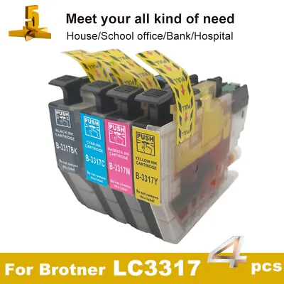 4x Ink Cartridge LC-3317 For Brother MFC-J5330DW MFC-J5730DW MFC-J6530DW Printer • $25.89