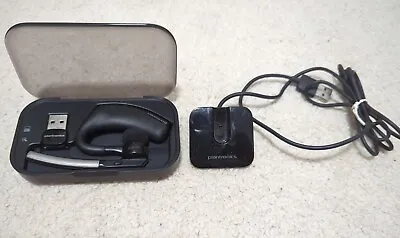 Plantronics VOYAGER LEGEND Bluetooth Headset With Charging Case And Stand Used  • $95