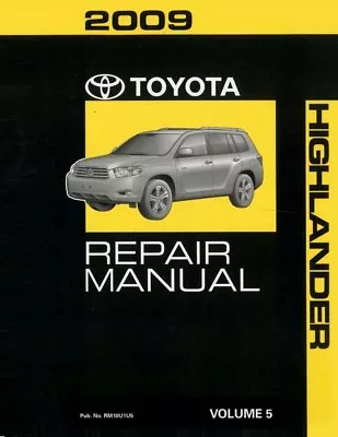 2009 Toyota Highlander Shop Service Repair Manual Book Volume 5 Only • $103.84