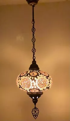 £84.98 • Buy Turkish Moroccan Large Glass Mosaic Hanging Lamp Ceiling Light Chandelier