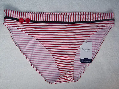 Panache Size 18 Lucille Button Pant Bikini Briefs Bottoms Red & White • £4.99