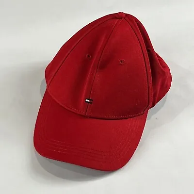 Tommy Hilfiger Hat Red Adjustable Cap Men's Casual Strap-Back Cotton • $19.99