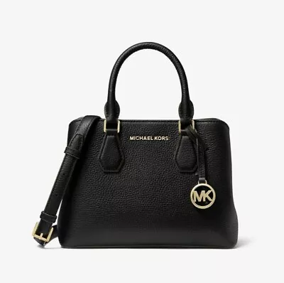 Michael Kors Camille Small Pebbled Leather Satchel(Black Color) • $180