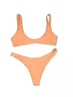 SEXY Zaful Bikini Neon Orange Busty Top Cheeky Bottom Bathing Suit 2 Piece SZ 6 • $24.99