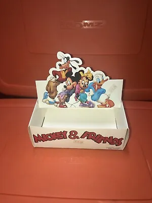 VTG Rare One Stop Poster Disney Mickey & Friends Button Store Display Box 1986 • $15