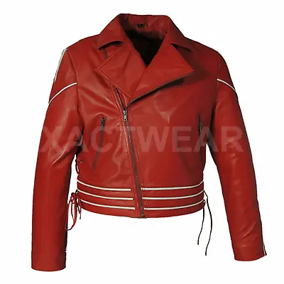$179.99 • Buy Mens Freddie Mercury Legendary Rock Concert Costume Red Biker Leather Jacket
