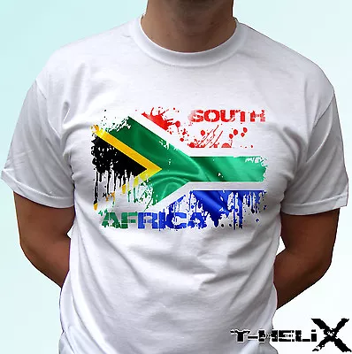 South Africa Flag - White T Shirt Top Country Design Mens Womens Kids & Baby • £9.99