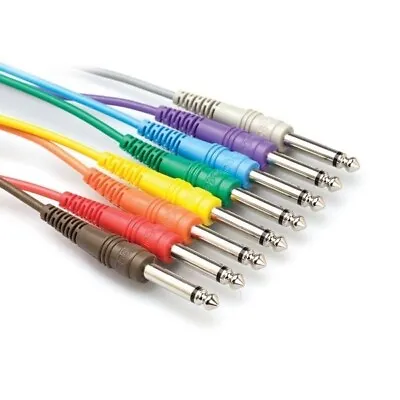 Hosa CPP-800 - Pro Unbalanced Patch Cables 1/4 Jack To TS Jack 8 Pack Coloured • £22.56
