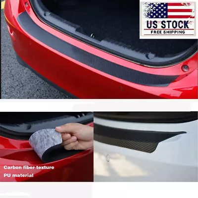 Car Accessories PU Leather Carbon Fiber Styling Rear Bumper Trunk Guard Plate • $12.60