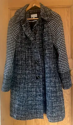 £14.99 • Buy Marks And Spencer Per Una Black And White Tweed Check Coat. Size  10