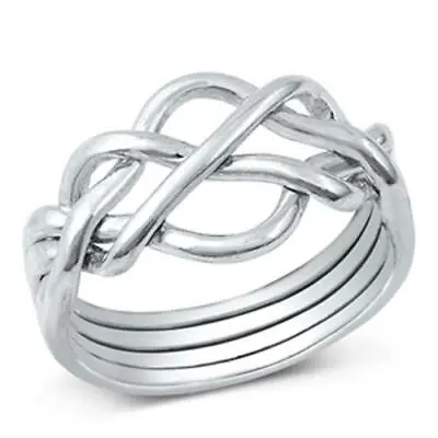 925 Sterling Silver Puzzle Infinity Twist Ring New Size 4-10 • $27.09