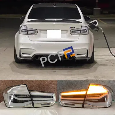 For BMW 3 Series F30 M3 F80 White Style Tail Lights Rear Lamp LED Light 2013-18 • $329