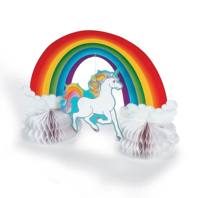 $7.99 • Buy Rainbow Unicorn Birthday Party Supplies Table Decoration Centrepiece