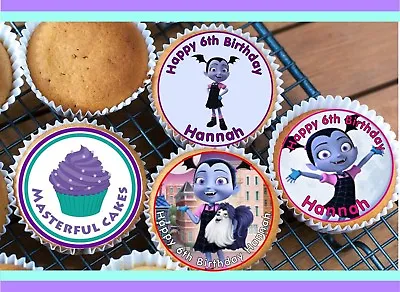 24 Personalised Vampirina Cupcake Toppers Rice Wafer Icing Precut Wafer & Icing  • £3.45