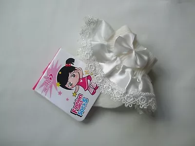£3.75 • Buy Girls Bridesmaid Holy Communion Frill With Bow Ankle Socks White 0-1 New