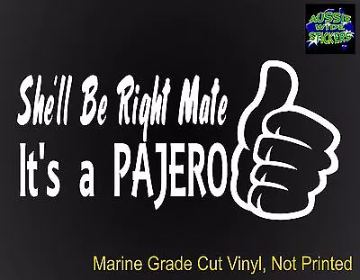 PAJERO 4x4 Offroad Wagon Funny Stickers RIGHT 200mm For Mitsubishi • $6.90