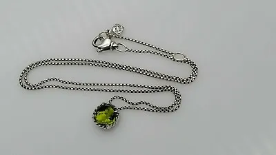 David Yurman Sterling Silver Chatelaine Pendant Necklace With Peridot • $140