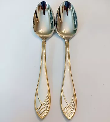(2) Mikasa CATHEDRAL GOLD Stainless 18-8 Teaspoons~Japan~Free Shipping • $79.99