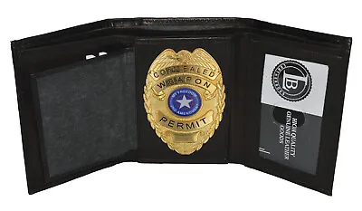 $18.47 • Buy Black Slim Trifold ID Badge Card Holder Stylish Law Enforcement,Police Wallet