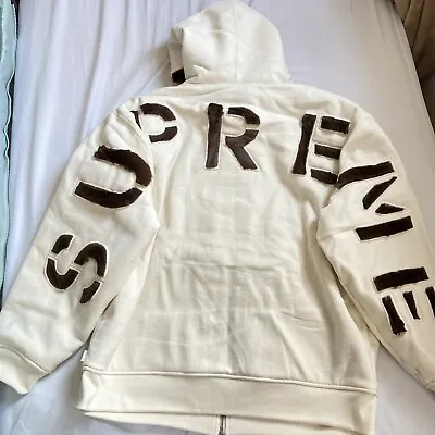 Supreme Natural Faux Fur Lined Zip Up Hooded Sweatshirt - Large  100% Authentic • $299